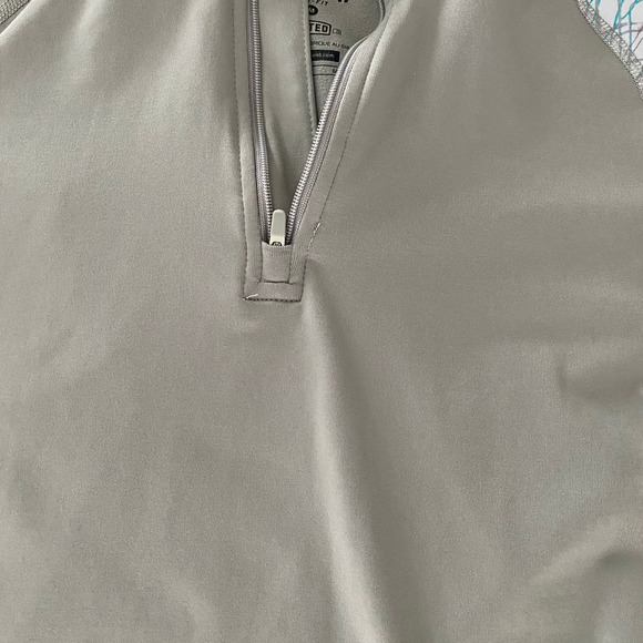 Nike Pro Combat Dri-Fit Women Compression Shirt Medium Grey Quarter Zip Pullover - Picture 5 of 9